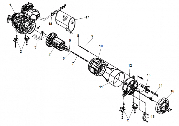 2 ЯКОРЬ - СТАТОР - БЛОК AVR ГЕНЕРАТОР CHAMPION GG7200E